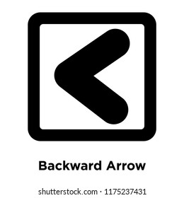 Backward Arrow icon vector isolated on white background, logo concept of Backward Arrow sign on transparent background, filled black symbol