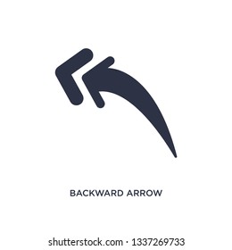 backward arrow isolated icon. Simple element illustration from arrows concept. backward arrow editable logo symbol design on white background. Can be use for web and mobile.