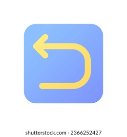 Backward arrow pixel perfect flat gradient color ui icon. Previous page. Control panel element. Simple filled pictogram. GUI, UX design for mobile application. Vector isolated RGB illustration