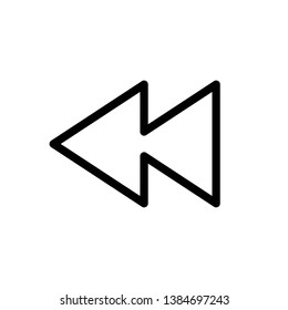 Backward arrows line icon isolated on white background. Vector illustration.