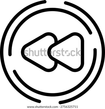 Backward Art vector Icon Design Illustration
