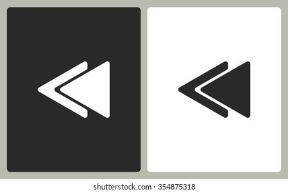 Backward-  black and white icons. Vector illustration