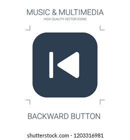 backward button icon. high quality filled backward button icon on white background. from music multimedia collection flat trendy vector backward button symbol. use for web and mobile