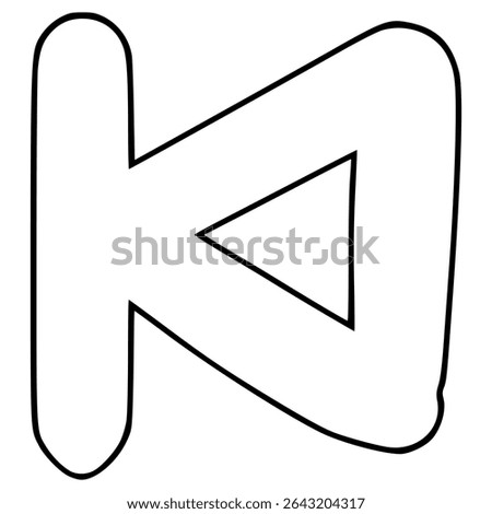 backward button illustration hand drawn outline vector