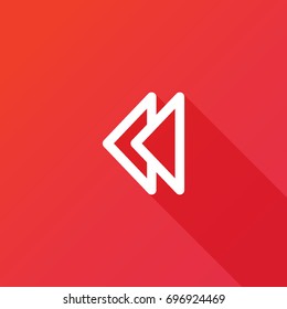 Backward button sign vector icon. UI control Backward button