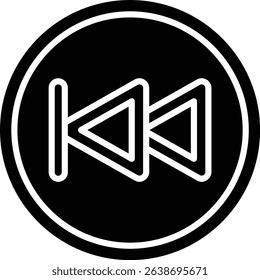Backward Button vector icon. Can be used for printing, mobile and web applications.