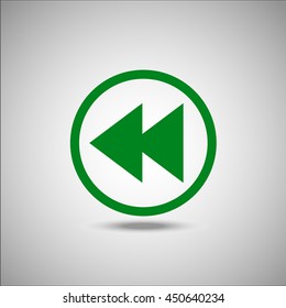 Backward button web icon, vector illustration. Flat design style 