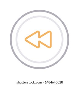 backward colour line vector icon