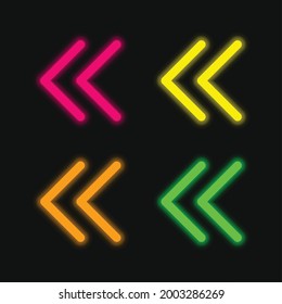 Vier farbglühende Neonvektorsymbol im Hintergrund
