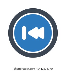backward glyph color vector icon