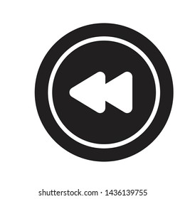 backward glyph flat vector icon