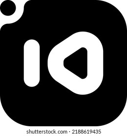 Backward Glyph style icon vector design and illustration template