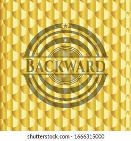 Rückwärts-Goldabzeichen. Skaliert Muster. Vektorillustration Illustration. Detaillierte Angaben.