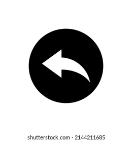 Backward icon in black round