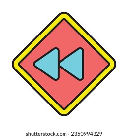 Backward Icon Design For Personal And Commercial Use