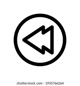 backward icon, fast backward icon vector from media player concept. Thin line illustration. fast backward linear. Backward icon in outline style