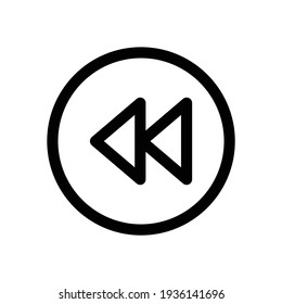 backward icon, fast backward icon vector from media player concept. Thin line illustration of fast backward editable stroke. fast backward linear. 