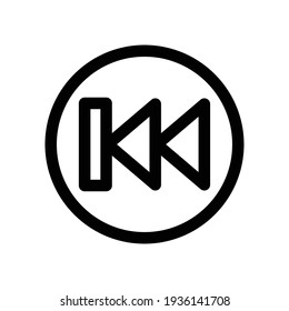 backward icon, fast backward icon vector from media player concept. Thin line illustration of fast backward editable stroke. fast backward linear. 