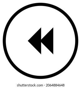 Icono hacia atrás. Estilo plano Forma de círculo aislada en fondo blanco. Ilustración del vector
