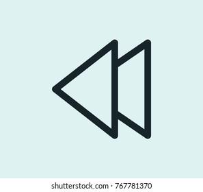 Backward icon line isolated on clean background. Back concept drawing backward icon line in modern style. Vector illustration of backward icon for your web site mobile logo app UI design.