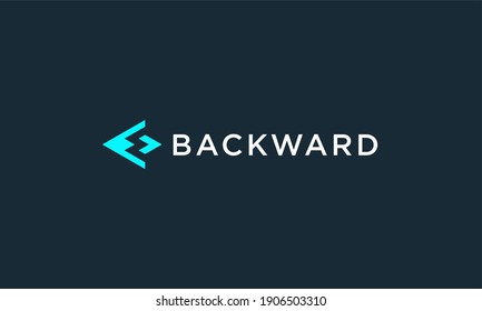 Backward Icon Logo. Simple, Clean And Modern Design.