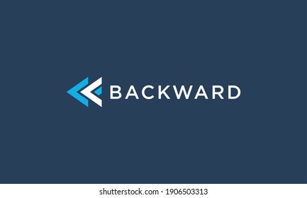 Backward Icon Logo. Simple, Clean And Modern Design.