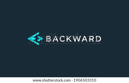 Backward icon logo. Simple, clean and modern design.