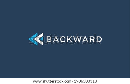 Backward icon logo. Simple, clean and modern design.