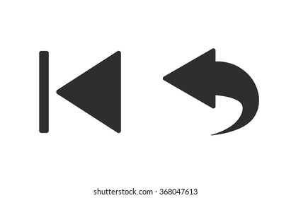 Backward icon  on white background. Vector illustration.