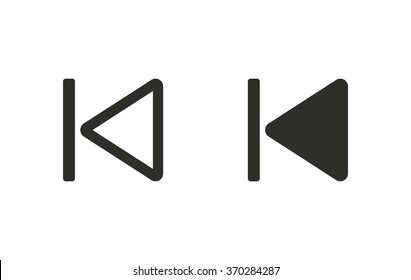 Backward icon  on white background. Vector illustration.