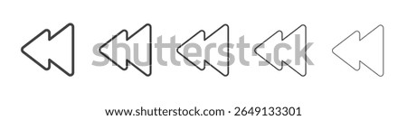 Backward icon outline ilustration vector symbol