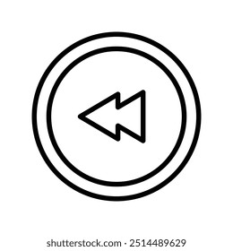 backward icon. Outline style design isolated on white background