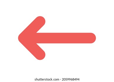 Backward icon. Red arrow to the left icon.