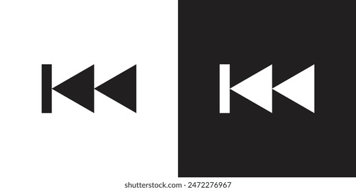 Backward icon sign vector for UI website and app