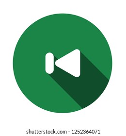 Backward icon. simple circle flat design. media symbol. vector editable.