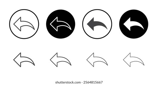 Backward icon Thin outline art symbol