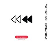 Backward icon vector. Back sign