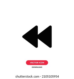 Backward icon vector. Back sign
