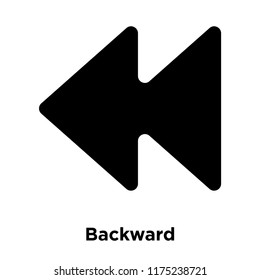 Backward icon vector isolated on white background, logo concept of Backward sign on transparent background, filled black symbol