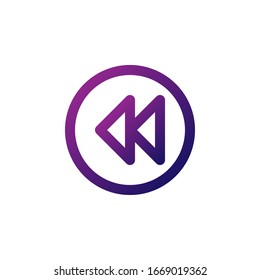 backward icon vector. perfect for multimedia player interface button and any purposes