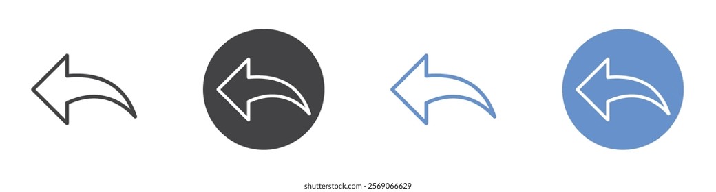 Backward icon vector symbol outline sign