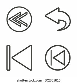 Backward - line icon on white background. Vector illustration.