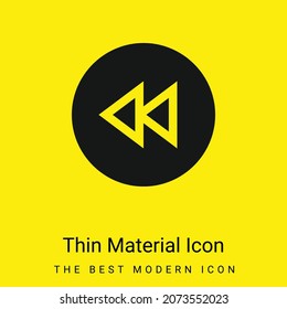 Backward minimal bright yellow material icon