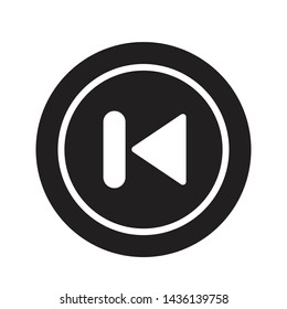 backward pause glyph flat vector icon