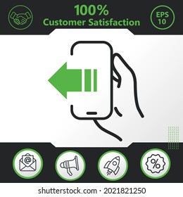 Atrás en elementos gráficos de iconos vectoriales de teléfono para su trabajo - Diseño moderno