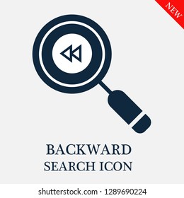 Backward search icon. Editable Backward search icon for web or mobile.