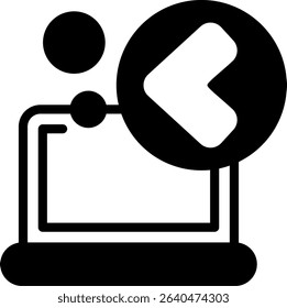 Backward Semi Solid Icon Design