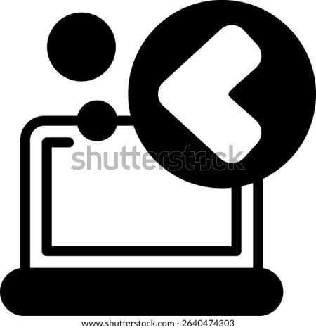 Backward Semi Solid Icon Design