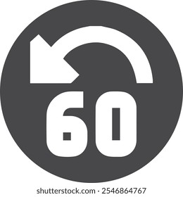 Backward sixty seconds black and white vector 