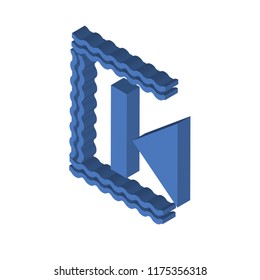 Backward Track isometric left top view 3D icon